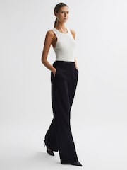 Reiss Navy Joanne Wide Leg Trousers - Image 1 of 5