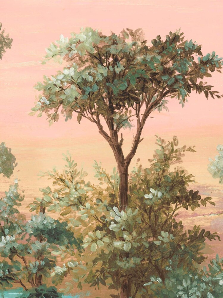 Woodchip & Magnolia Pink Oasis Border Wallpaper - Image 2 of 4