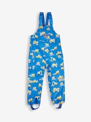 JoJo Maman Bébé Cobalt Digger Print Waterproof Dungarees - Image 3 of 6