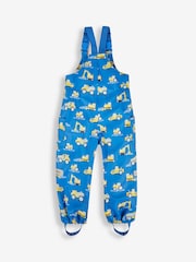 JoJo Maman Bébé Cobalt Digger Print Waterproof Dungarees - Image 4 of 6