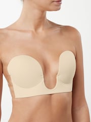 Pastel Rose Nude - חזייה נדבקת עם מחשוף U עמוק - תמונה 1 מתוך 5