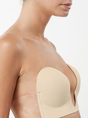 Pastel Rose Nude - חזייה נדבקת עם מחשוף U עמוק - תמונה 3 מתוך 5