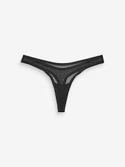 Black Thong Bonded Mesh No VPL Knickers - Image 5 of 6