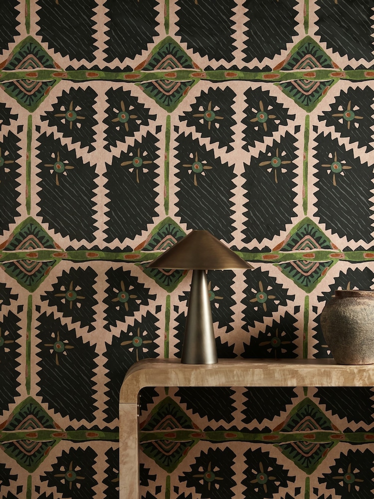 Harlequin Blush Charcoal Zamora Brocha 10M Wallpaper - Image 1 of 2