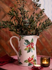 Portmeirion Multi Botanic Garden Christmas Holly Bella Jug - Image 1 of 3