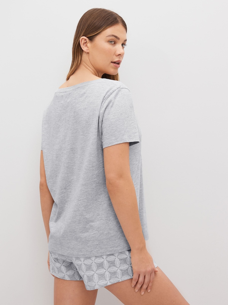 Grey Geo Cotton Pyjamas - Image 2 of 7 Grey Geo Cotton Pyjamas - Image 2 of 7