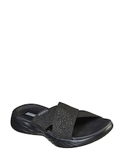 Skechers Black On-The-Go 600 Glistening Womens Sandals - Image 1 of 5