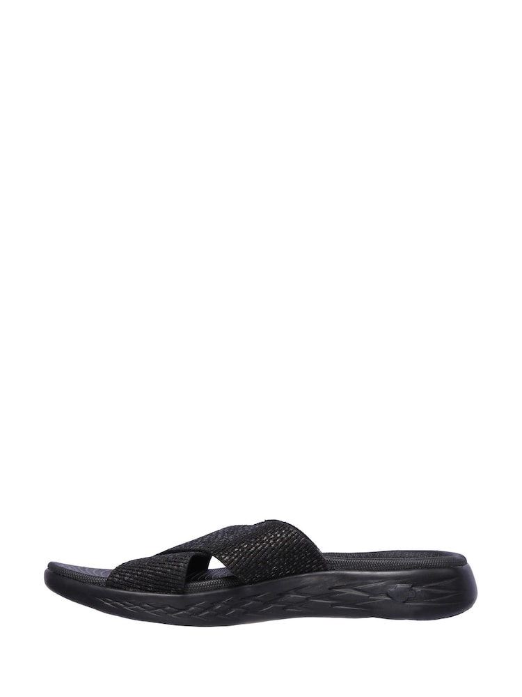 Skechers Black On-The-Go 600 Glistening Womens Sandals - Image 2 of 5