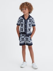 Reiss Jack Gestrickte Shorts mit elastischem Taillenbund - Bild 1 von 6
