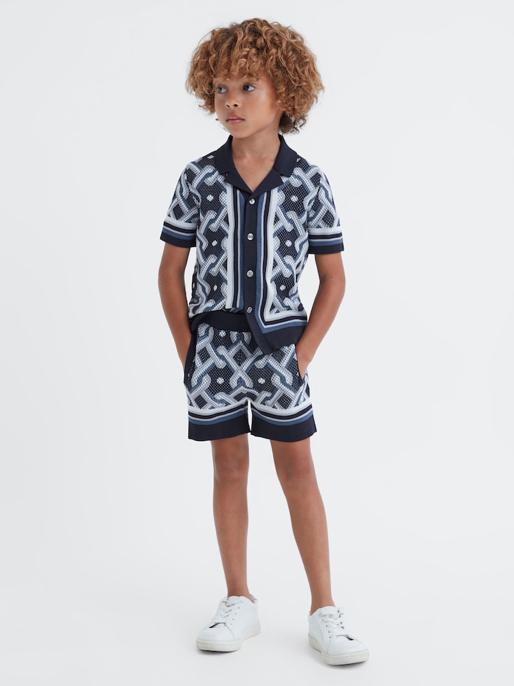 Reiss Jack Gestrickte Shorts mit elastischem Taillenbund - Bild 1 von 6