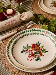Portmeirion Set of 4 Multi Botanic Garden Christmas Holly Dinner Plates - Image 2 of 3