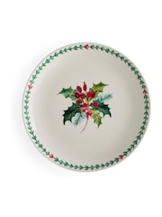 Portmeirion Set of 4 Multi Botanic Garden Christmas Holly Dinner Plates - Image 3 of 3