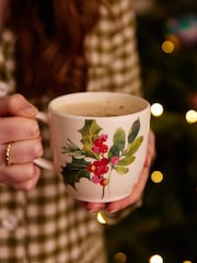 Portmeirion Set of 4 Multi Botanic Garden Christmas Holly Latte Mugs - Image 1 of 2