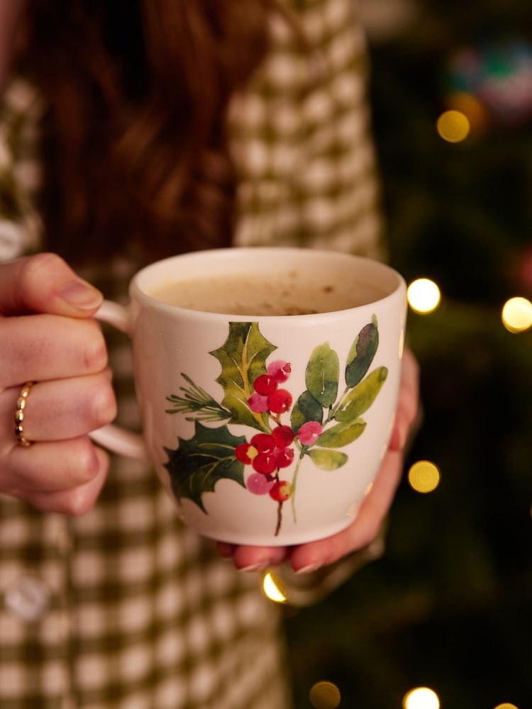 Portmeirion Set of 4 Multi Botanic Garden Christmas Holly Latte Mugs - Image 1 of 2 Portmeirion Set of 4 Multi Botanic Garden Christmas Holly Latte Mugs - Image 1 of 2