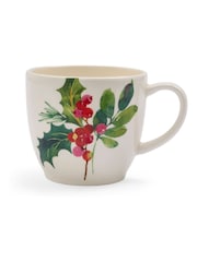 Portmeirion Set of 4 Multi Botanic Garden Christmas Holly Latte Mugs - Image 2 of 2