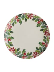 Portmeirion Set of 4 Multi Botanic Garden Christmas Holly Border Dinner Plates - Image 3 of 3
