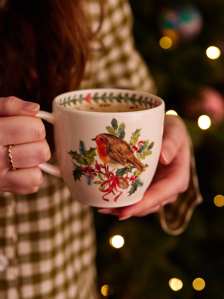 Portmeirion Set of 4 Multi Botanic Garden Christmas Holly Robin Latte Mugs - Image 1 of 2 Portmeirion Set of 4 Multi Botanic Garden Christmas Holly Robin Latte Mugs - Image 1 of 2