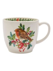 Portmeirion Set of 4 Multi Botanic Garden Christmas Holly Robin Latte Mugs - Image 2 of 2