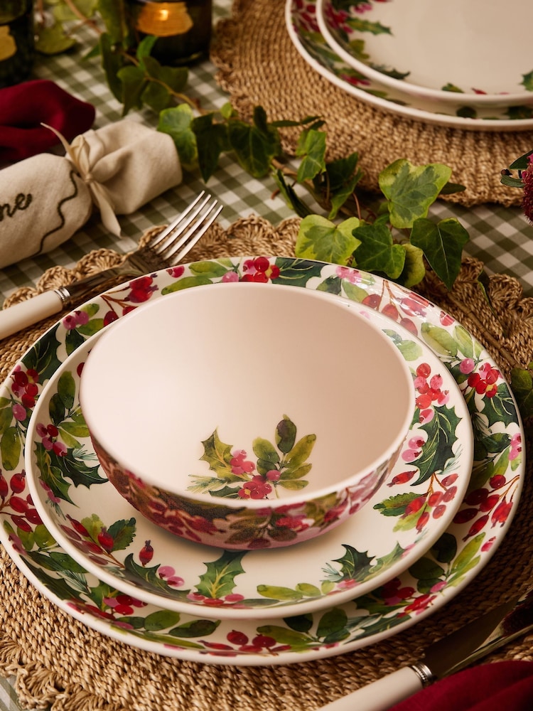 Portmeirion 12 Piece Multi Botanic Garden Christmas Holly Dinners Set - Image 1 of 2 Portmeirion 12 Piece Multi Botanic Garden Christmas Holly Dinners Set - Image 1 of 2