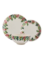 Portmeirion 12 Piece Multi Botanic Garden Christmas Holly Dinners Set - Image 2 of 2
