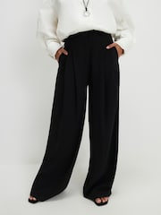 River Island Black Petite Pleated Wide Leg Trousers - Image 3 of 4
