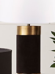 Pacific Black Velvet & Antique Brass Table Lamp - Image 2 of 4