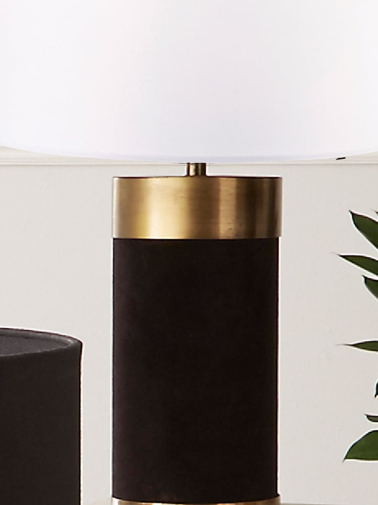 Pacific Black Velvet & Antique Brass Table Lamp - Image 2 of 4