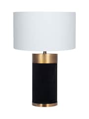 Pacific Black Velvet & Antique Brass Table Lamp - Image 3 of 4