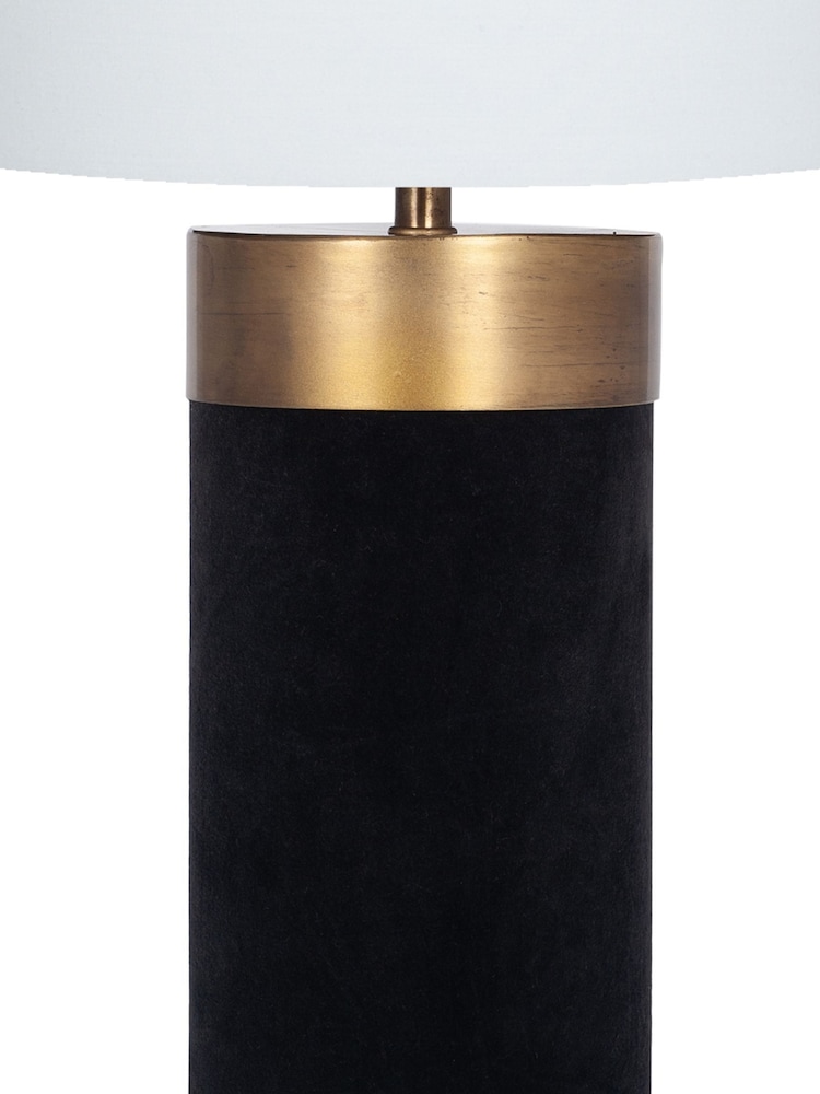 Pacific Black Velvet & Antique Brass Table Lamp - Image 4 of 4