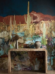 Harlequin Midnight Burnt Umber Azure Zamora Saltillo 10M Wallpaper - Image 1 of 2
