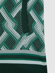 Reiss Green Multi Jack Teen Knitted Elasticated Waistband Shorts - Image 6 of 6