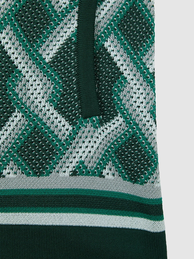 Reiss Green Multi Jack Teen Knitted Elasticated Waistband Shorts - Image 6 of 6