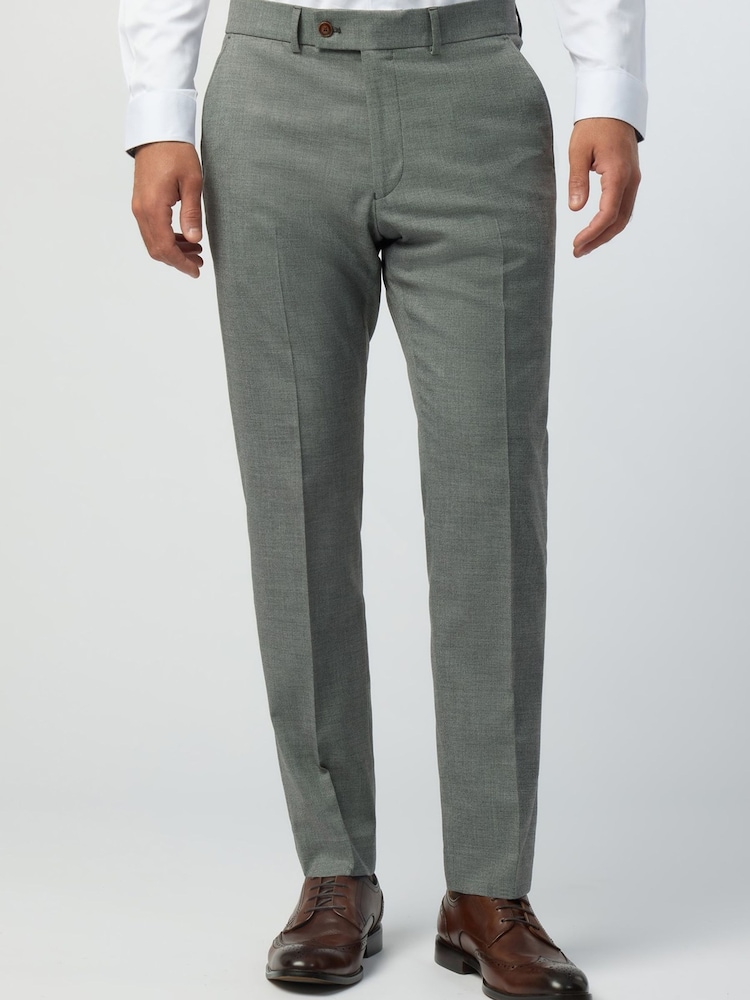Antique Rogue Light Grey Regular Fit Blake Texture Trousers - Image 1 of 2 Antique Rogue Light Grey Regular Fit Blake Texture Trousers - Image 1 of 2