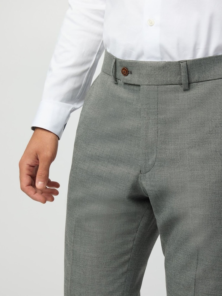Antique Rogue Light Grey Regular Fit Blake Texture Trousers - Image 2 of 2 Antique Rogue Light Grey Regular Fit Blake Texture Trousers - Image 2 of 2