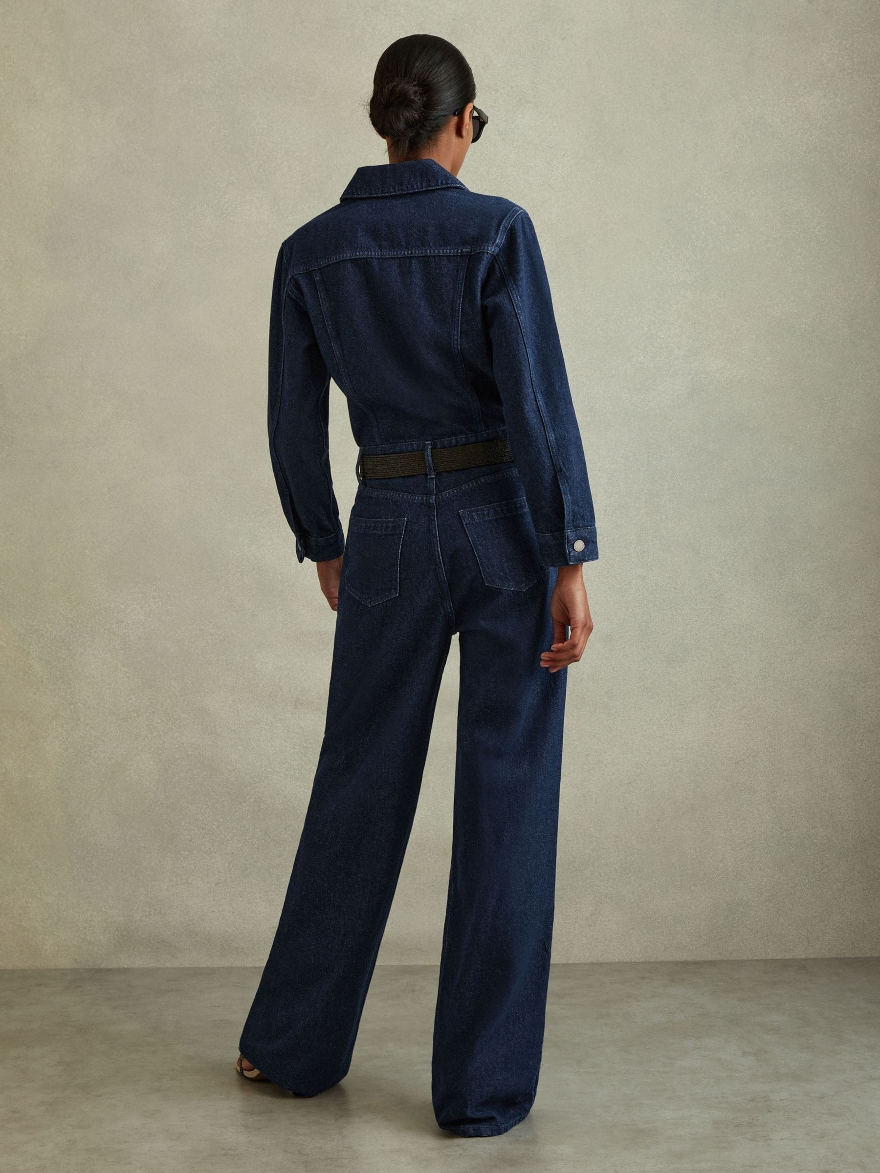 Buy Reiss Indigo Frankie Relaxed Denim Jumpsuit from Next USA