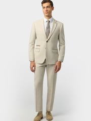 Antique Rogue Natural Single Breasted Slim Fit Baxter Ecru Herringbone Tweed Jacket - Image 3 of 5