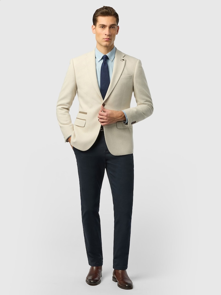 Antique Rogue Natural Single Breasted Slim Fit Baxter Ecru Herringbone Tweed Jacket - Image 5 of 5 Antique Rogue Natural Single Breasted Slim Fit Baxter Ecru Herringbone Tweed Jacket - Image 5 of 5