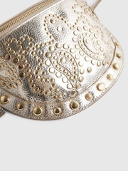 River Island Gold Leather Studded Bum Bag - Image 4 of 5