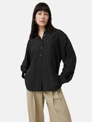 Jigsaw Black Silk Habotai Relaxed Shirt - Image 1 of 5