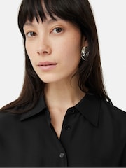 Jigsaw Black Silk Habotai Relaxed Shirt - Image 3 of 5