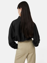 Jigsaw Black Silk Habotai Relaxed Shirt - Image 4 of 5