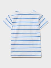 Crew Clothing Company White Stripe Cotton Casual T-Shirt - Image 2 of 3