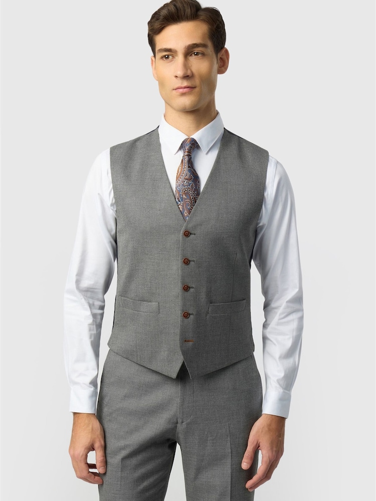 Antique Rogue Grey Blake Grey Texture Waistcoat - Image 1 of 2 Antique Rogue Grey Blake Grey Texture Waistcoat - Image 1 of 2