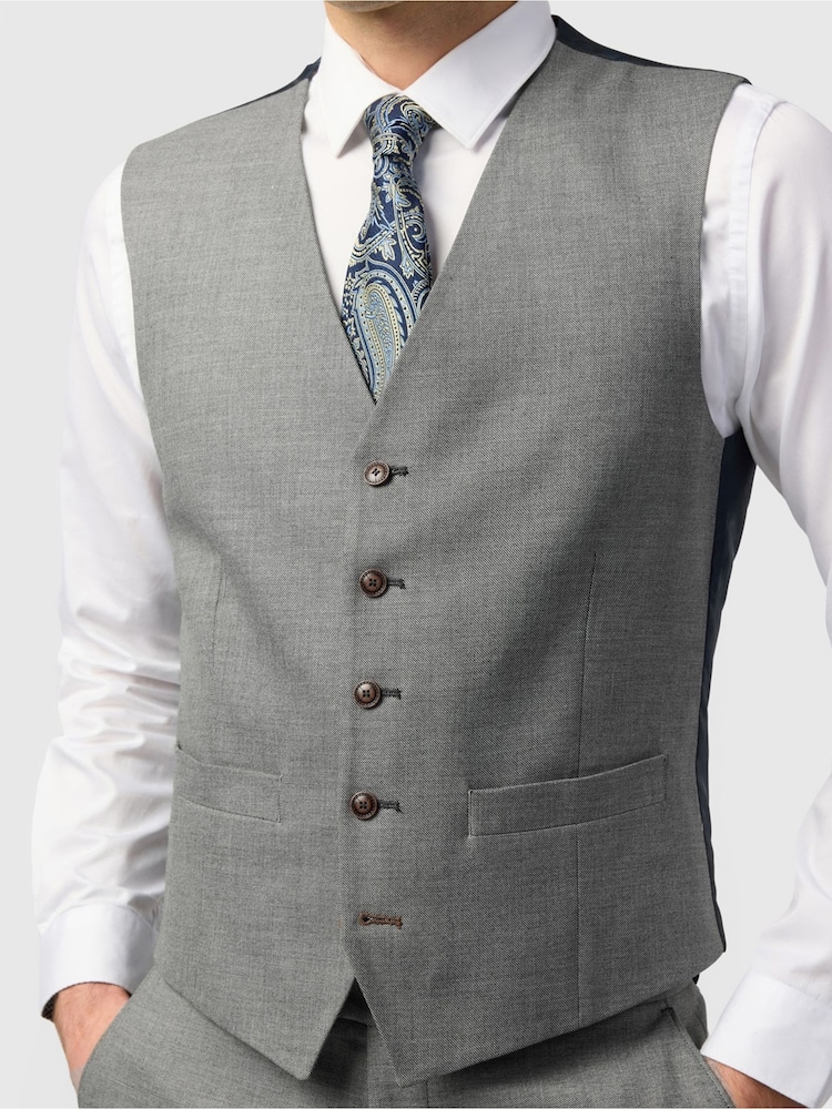 Antique Rogue Grey Blake Grey Texture Waistcoat - Image 2 of 2 Antique Rogue Grey Blake Grey Texture Waistcoat - Image 2 of 2
