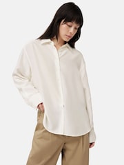 Jigsaw Cream Silk Habotai Relaxed Shirt - Image 1 of 6