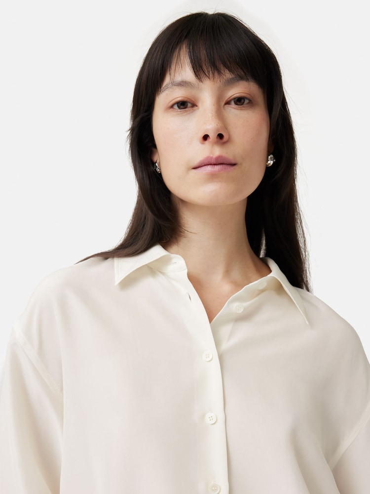Jigsaw Cream Silk Habotai Relaxed Shirt - Image 2 of 6
