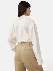 Jigsaw Cream Silk Habotai Relaxed Shirt - Image 5 of 6