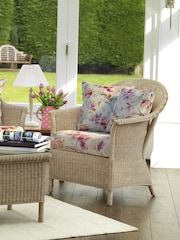 Laura Ashley Cranberry Red Garden Bewley Indoor Rattan Chair with Gosford Cranberry Cushions - Image 1 of 3