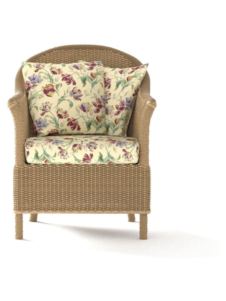 Laura Ashley Cranberry Red Garden Bewley Indoor Rattan Chair with Gosford Cranberry Cushions - Image 3 of 3