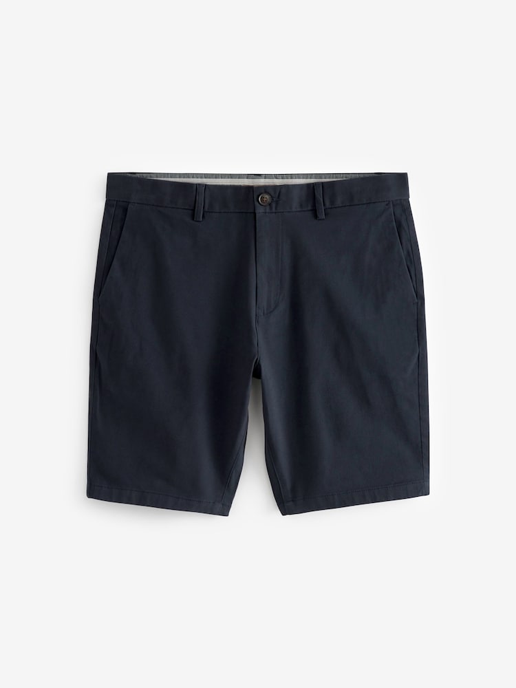 Navy Blue Skinny Fit Stretch Chinos Shorts - Image 4 of 4